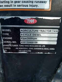 Traktor TYM T430 4WD - 6