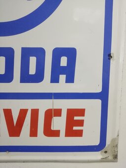 Škoda Service - ORIGINÁLNÍ smalt cedule značkového servisu - 6