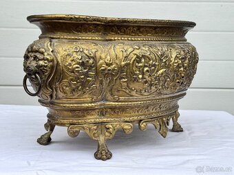 Žardiniéra květináč starožitný 1850-60 mosaz Francie Napole - 6