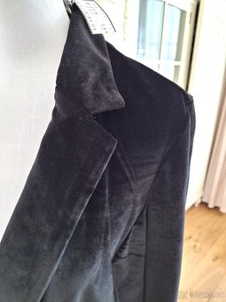 Nové s visačkou černé sametové sako M 38 Amisu pružné - 6