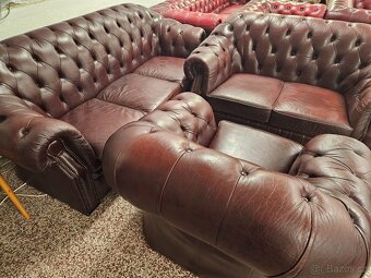 CHESTERFIELD ŠTÝL,KOŽENÁ 3+2+1,SEDAČKA - 6
