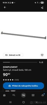 IKEA PAX 2x policový díl na boty, 2x šatní tyc - 6