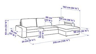 Ikea Kivik Gauč + přídavnou lenoškou - 6