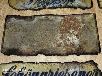 Starožitné,plechové reklamní tlačené cedule-lisované droždí - 6