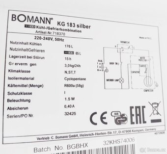 Úzká lednice Boman - 6