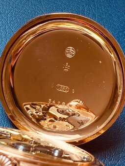 Zlaté 14-karátové masivní kapesní hodinky Union Glashütte - 6