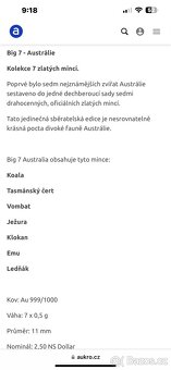Zlato/ zlatá australská sbírka big 7 - 6