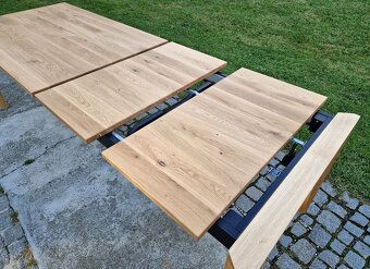 Nový rozkládací stůl dub masiv 90x140+2x45 cm - 6