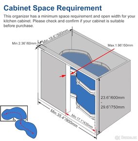 Otočný výsuvný organizér do kuchyně - PRAVÁ - 6