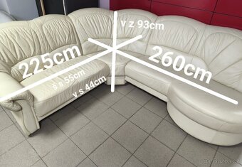 Kožená rohová sedací souprava - PRAVÁ KŮŽE - 6