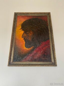 obraz olej na desce Ježíš Kristus velký obraz Krista - 6