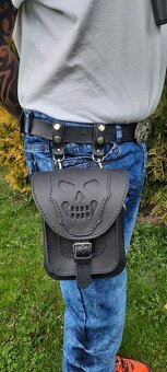 Kožená moto kapsa na pásek,stehno,rameno. - 6