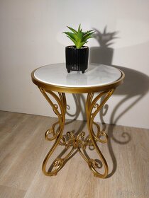 Nový zlatý stolek s pravým mramorem - 6