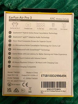 Bezdrátová sluchátka Earfun Air Pro 3 s ANC - 6