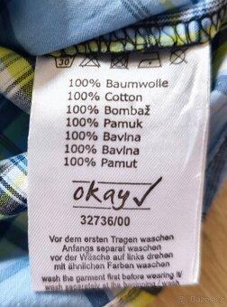 Klučičí košile s dlouhým rukávem, značka Okay, 6-9 měsíců - 6