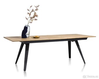 Rozkládací jídelní stůl City 190 cm – dub / černý kov - 6