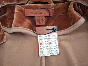 Nový pružný sametový kabátek sako kardigan Amisu 38 M - 6