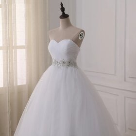 Nové bílé svatební šaty velikosti l-xl - 6