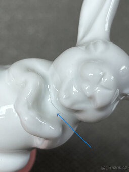 Rosenthal Porcelánová soška bílý zajíc, králík 5 cm - 6