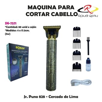 Zastřihovací a holící barber stroje USB nabíjení zlatý - 6