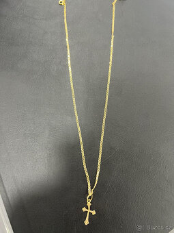 Unisex řetízek s křížkem, 14k zlato s puncem, 5,2 g - 6