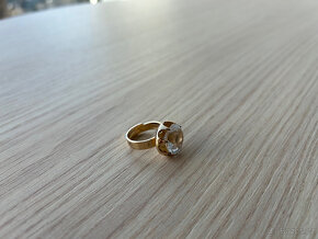 Prsten s broušeným sklem - stříbro 7,80 g - 6