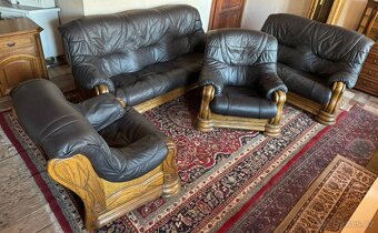Rustikální kožená sedací souprava,6089 - 6