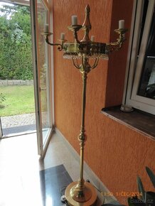 MASIVNÍ MOSAZNÁ STOJACÍ LAMPA + 3KS NÁSTĚNNÝCH - 6