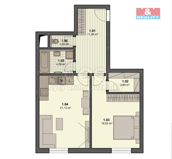 Pronájem bytu 2+kk, 62 m², Ostrava, ul. Jantarová - 6