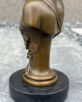 Bronzová busta Bacchus socha boha vína antická luxus dekor - 6