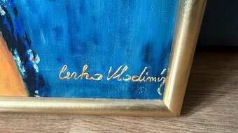 Starý velký malovaný obraz . Malíř Vladimír Cerha - 6
