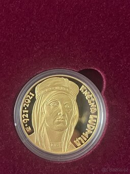 Zlato/ 2x zlatou minci Kněžnu Ludmilu v luxusní etui - 6
