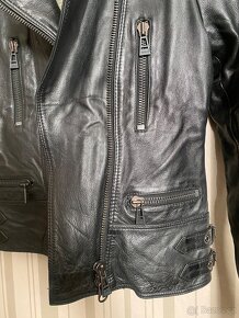 Dámská černá kožená bunda - 6