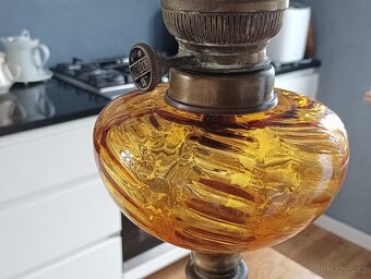 STAROŽITNÁ SECESNÍ PETROLEJOVÁ LAMPA EHRICH & GRAETZ 19.STOL - 6