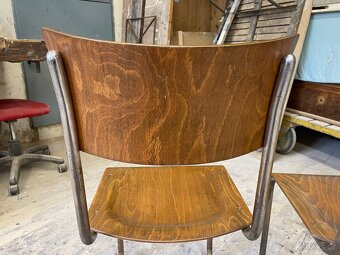 Pár chromovaných funkcionalistických židlí - 6