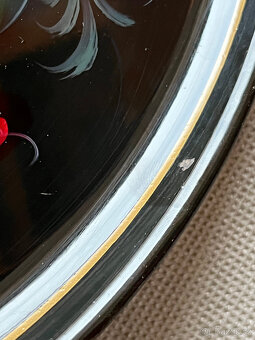 Kovový smaltovaný podnos 32 cm, Žostovo SSSR - 6