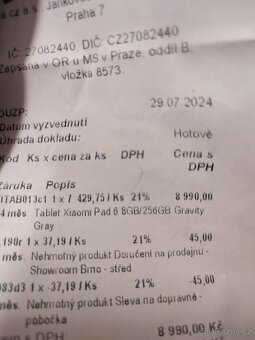 PRODÁM XIAOMI TABLET PAD 6, KOMPLETNÍ BALENÍ S KRABIČKOU - 6