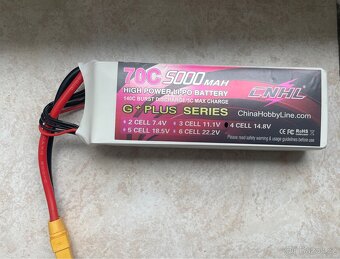 CNHL G+Plus 5000mAh 14.8V 4S 70C LiPo baterie – XT90 - 6