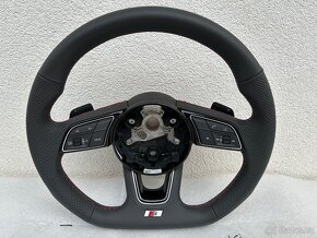 Audi sportovy perforovany volant cerveny A4 A5 S3 S4 S5 B9 - 6