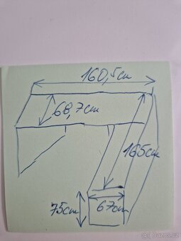 Psací rohový stůl bílý lesk - 6