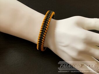 PARACORD náramek (20 cm) gold - oliv - 6