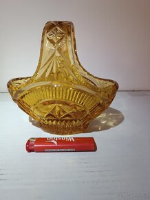 Skleněný košík - medové sklo - 6