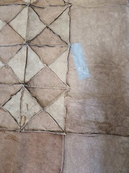 hnědý koberec, pravá hovězí kůže, 169x173cm - 6