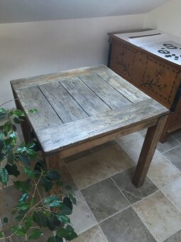 Stůl – vintage/retro styl, masivní dřevo - 6
