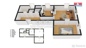 Pronájem bytu 2+1, 71 m², Olomouc, ul. Koželužská - 6