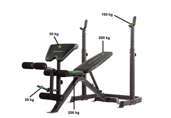TOP domácí posilovací set – lavice + osy + 78 kg kotoučů - 6