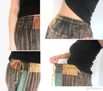 Nové pohodlné unisex etno kalhoty patchwork - 6