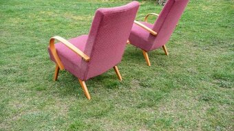 Křesílka červená-retro-dva kusy - 6