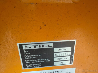 Prodám paletový vozík značky STILL typ HP 20 - 6