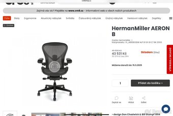 Kancelářská židle Herman Miller Aeron vel. B, záruka - 6